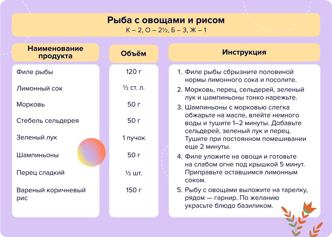 18 - Рыба с овощами и рисом