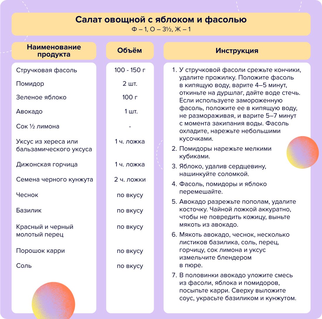 20 - Салат овощной c яблоком и фасолью