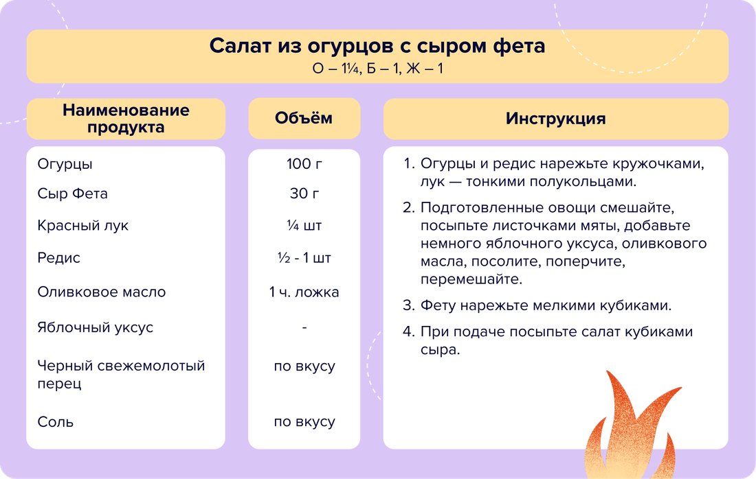 22 - Салат из огурцов с сыром фета