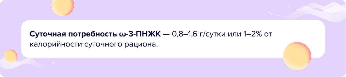 Суточная потребность ω-3-ПНЖК